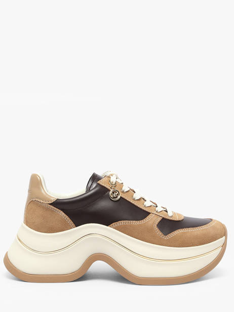 Sneakers Plateforme En Cuir Michael kors Beige women RFS2S293