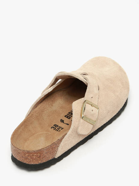 Mules Boston En Cuir Birkenstock Beige women 1030883 vue secondaire 2
