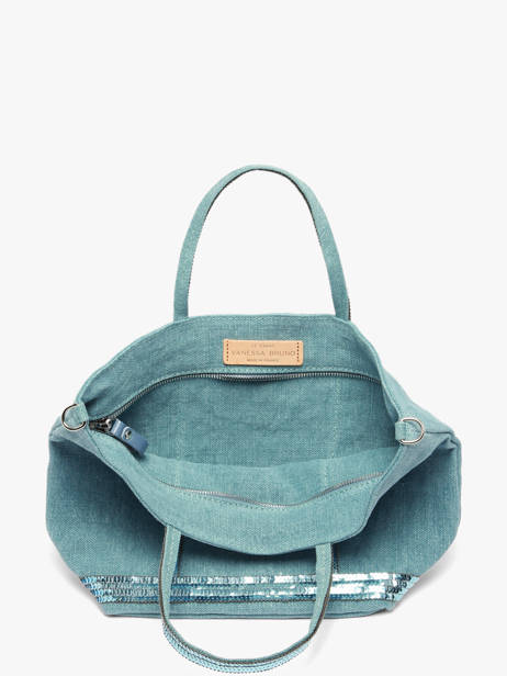 Petit Cabas Zippé Lin Et Paillettes Vanessa bruno Bleu cabas lin 31V40435 vue secondaire 4