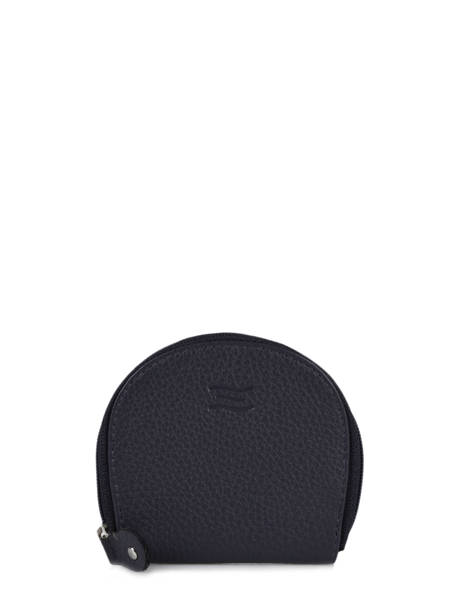 Leather Money Purse Crinkles Blue caviar 14291