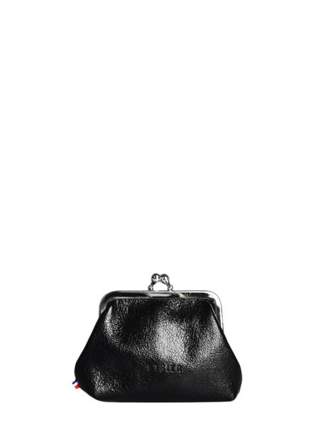 Leather Coin Purse Etincelle Irisée Etrier Black etincelle irisee EETI654
