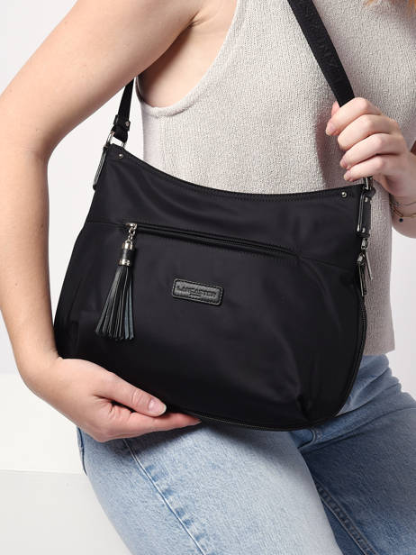 Sac BandouliÃ¨re Basic Pompom Lancaster Noir basic pompom 38 vue secondaire 1