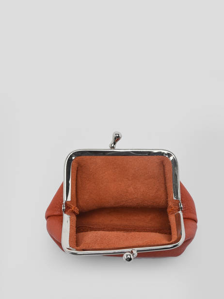 Leather Madras Coin Purse Etrier Orange madras EMAD654 other view 1