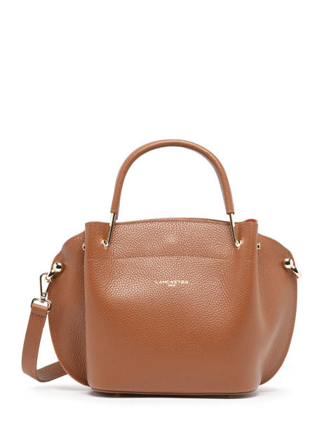 Leather Foulonné Double Satchel Lancaster Brown foulonne double 18